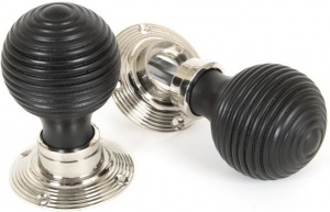 Ebony Beehive Mortice/Rim Door Knob Set